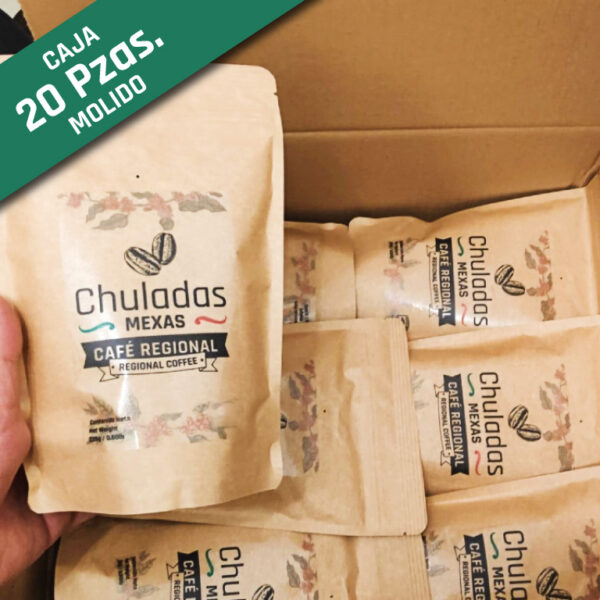 Caja 20pzs bolsitas 225g MOLIDO Café Regional Chuladas Mexas